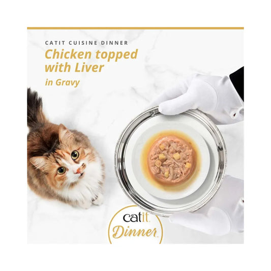 Catit Chicken Dinner konservai katėms su vištiena, kepenėlėmis, 80 g