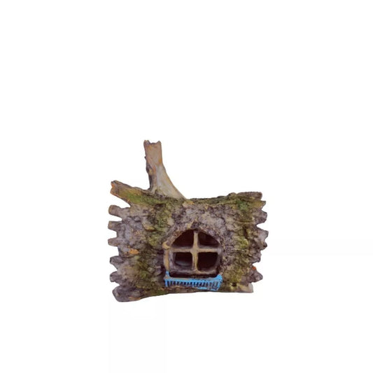Dekoracija akvariumui Rąstas-namelis, 14x11x13,5 cm