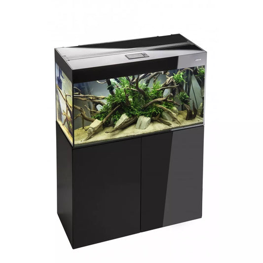 Glossy 100 spintelė stačiakampė juoda su durelėmis, 100 cm
