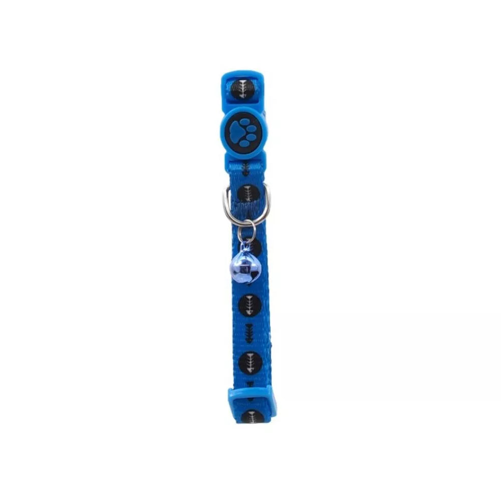Antkaklis katėms Active Cat XS, 1x19-31 cm, mėlynas su žuvytėmis