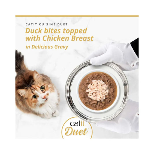 Catit Cuisine Duet konservai katėms su antiena ir vištiena, 75 g