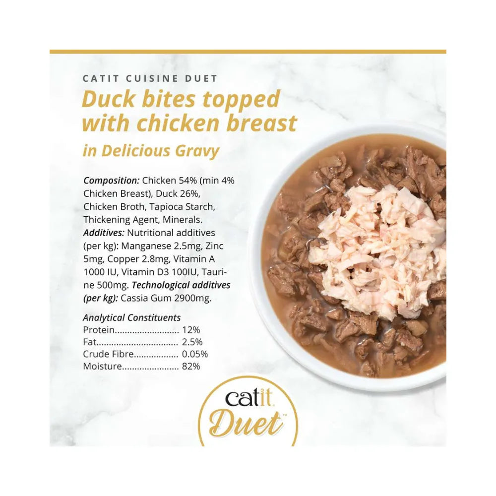 Catit Cuisine Duet konservai katėms su antiena ir vištiena, 75 g