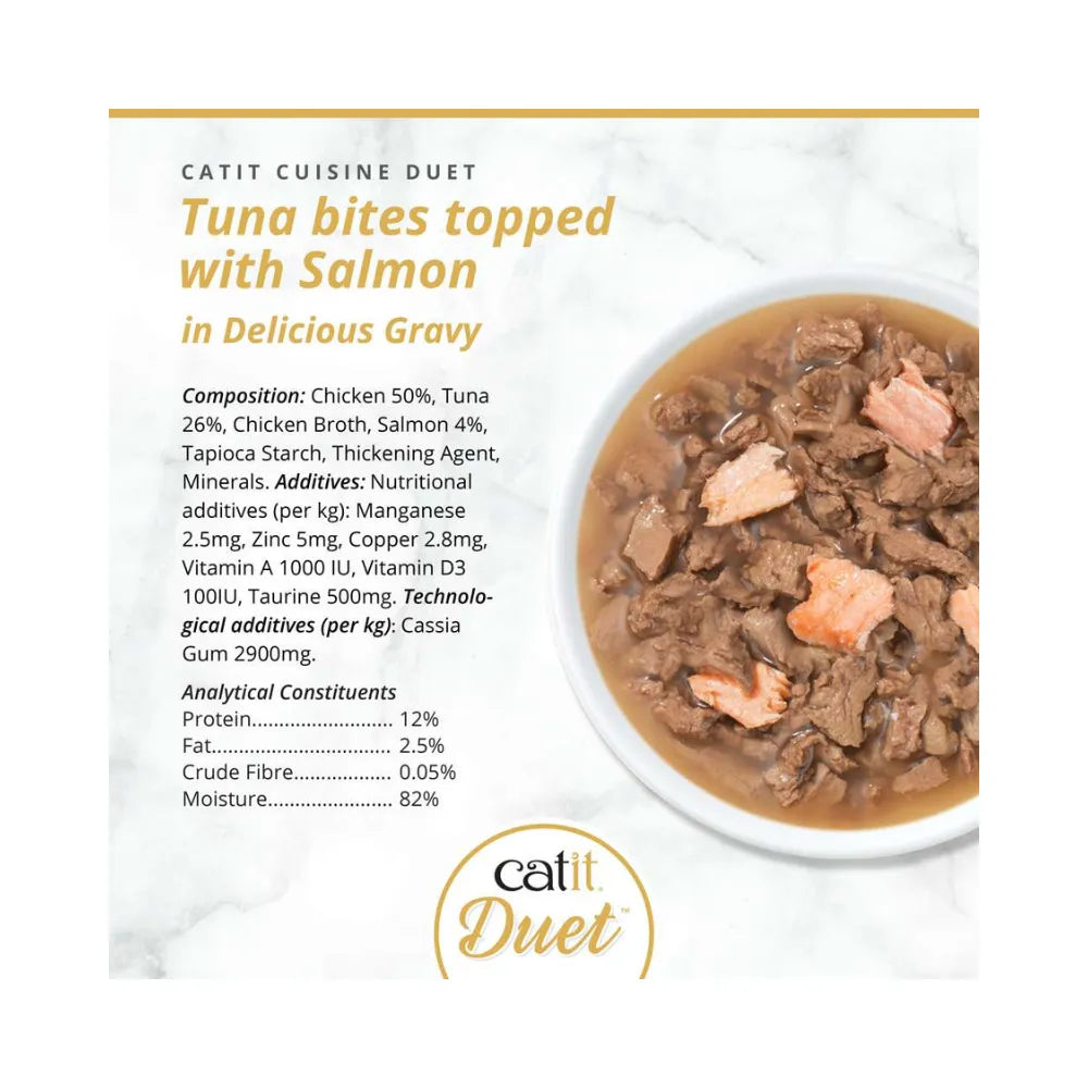 Catit Cuisine Duet konservai katėms su tunu ir lašiša, 75 g