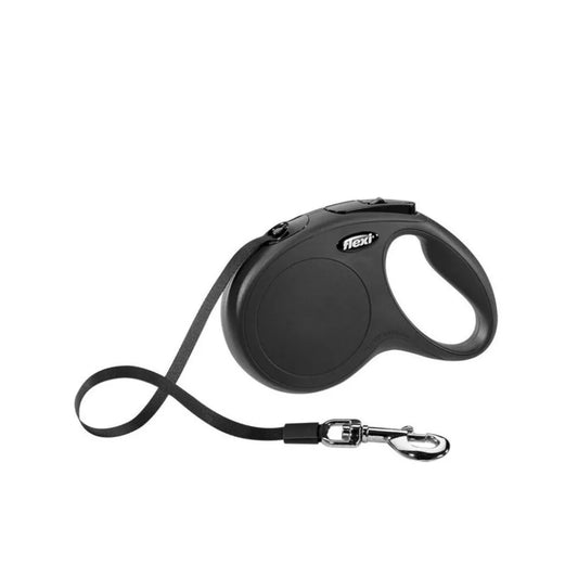 Flexi New Classic L automatinis pavadys juodas, 8 m, juostelė