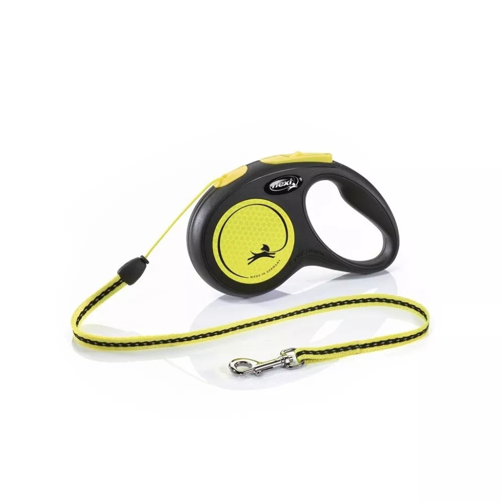 Flexi New Neon M automatinis pavadys, 5 m, virvutė