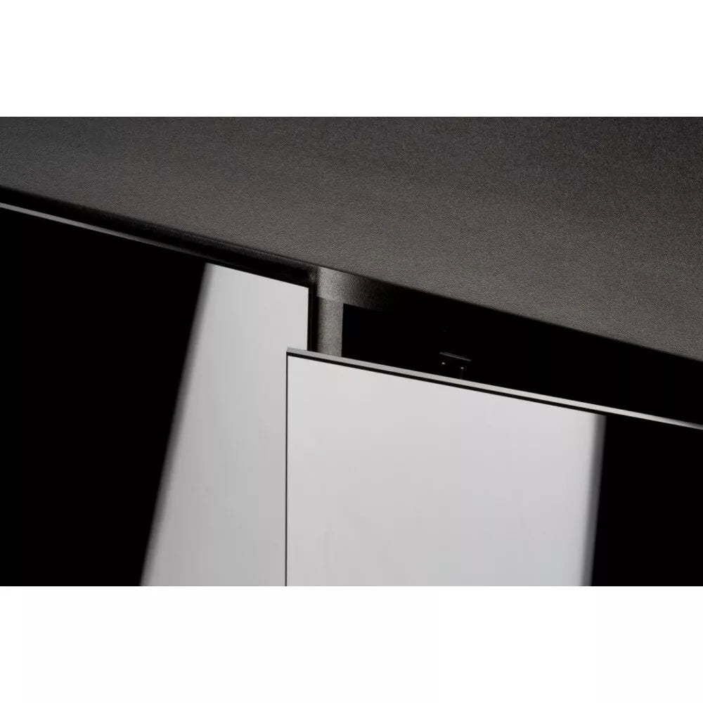 Glossy 100 spintelė stačiakampė juoda su durelėmis, 100 cm