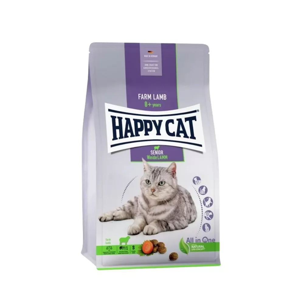 Happy Cat visavertis pašaras senoms katėms su ėriena Senior WeideLamm, 300 g