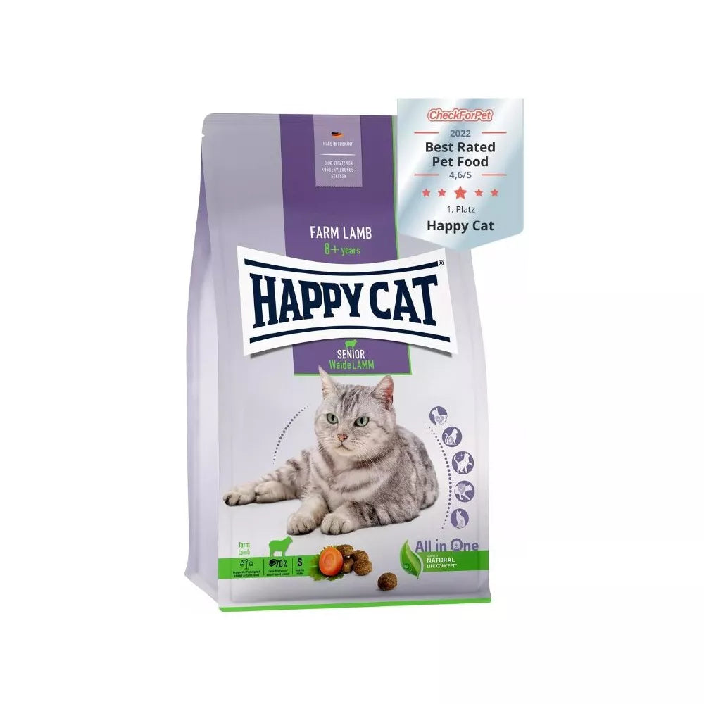 Happy Cat visavertis pašaras senoms katėms su ėriena Senior WeideLamm, 300 g