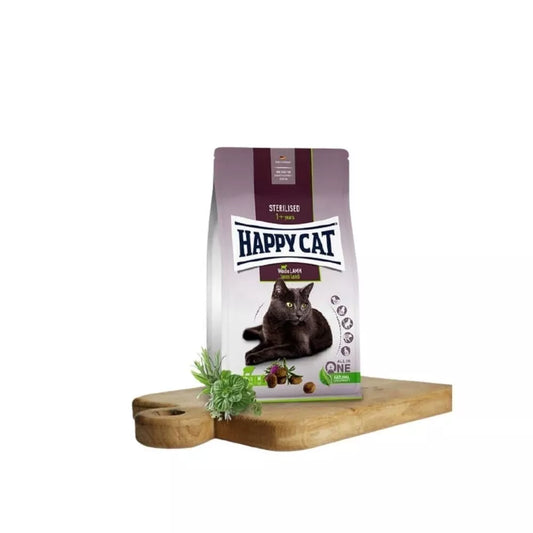 Happy Cat visavertis pašaras sterilizuotoms katėms su ėriena Sterilised WeideLamm, 300 g