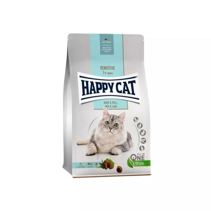 Happy Cat visavertis pašaras suaugusioms katėms puoselėjantis odą ir kailį Sensitive Haut&Skin, 1,3 kg