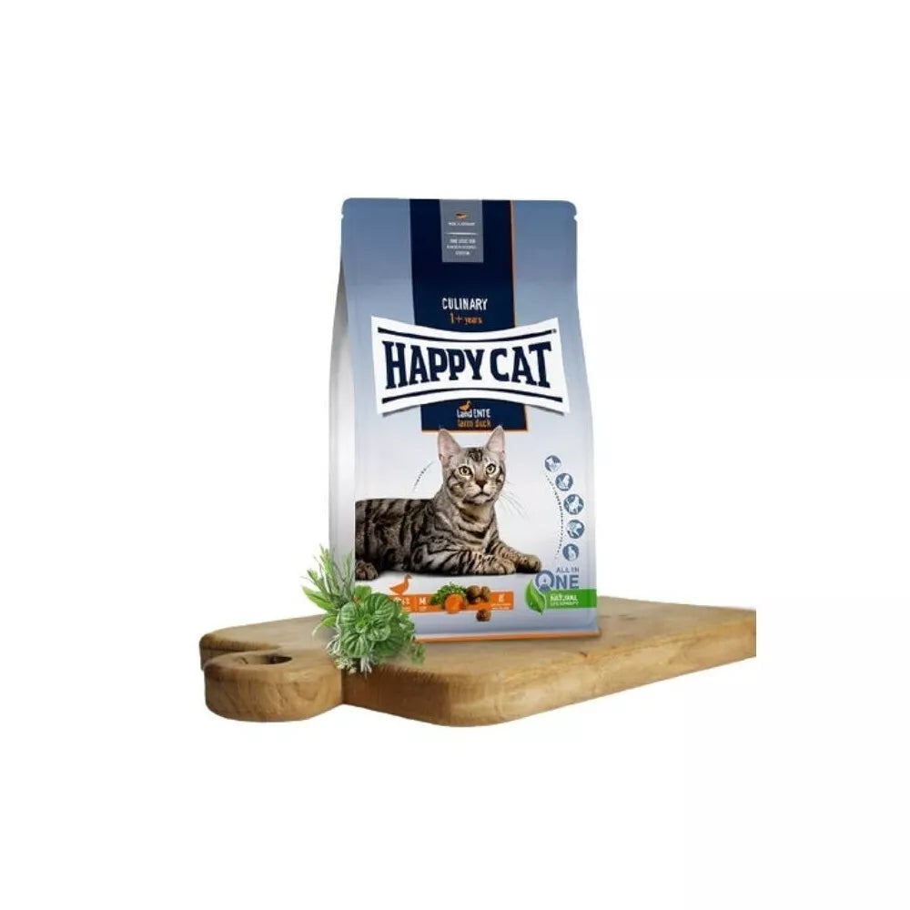 Happy Cat visavertis pašaras suaugusioms katėms su antiena Culinary LandEnte, 1,3 kg