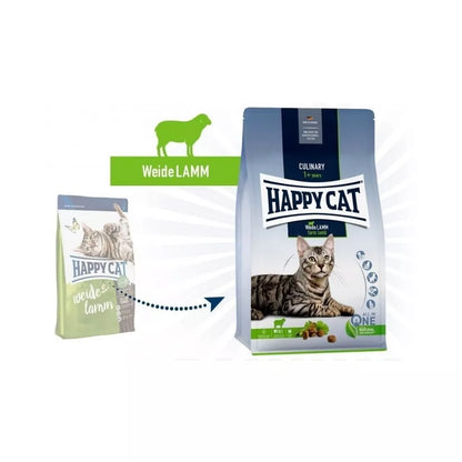 Happy Cat visavertis pašaras suaugusioms katėms su ėriena Culinary WeideLamm, 4 kg