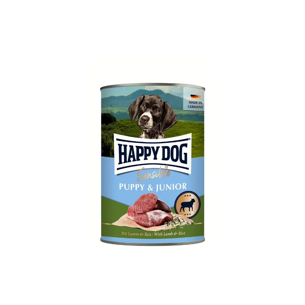 Happy Dog Sensible Puppy Lamm konservai jauniems šuniukams su ėriena, 400 g