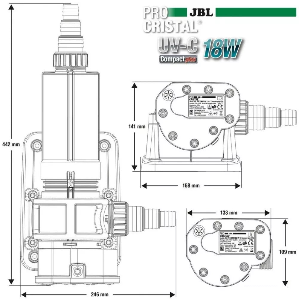 JBL sterilizatorius ProCristal Compact Plus UV-C 18 W