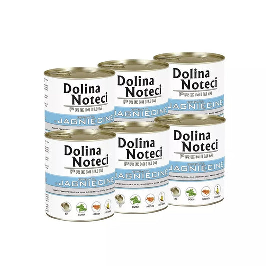 Konservai šunims su ėriena Dolina Noteci Premium, 6 x 800 g