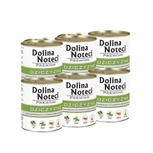 Konservai šunims su žvėriena Dolina Noteci Premium, 6 x 800 g