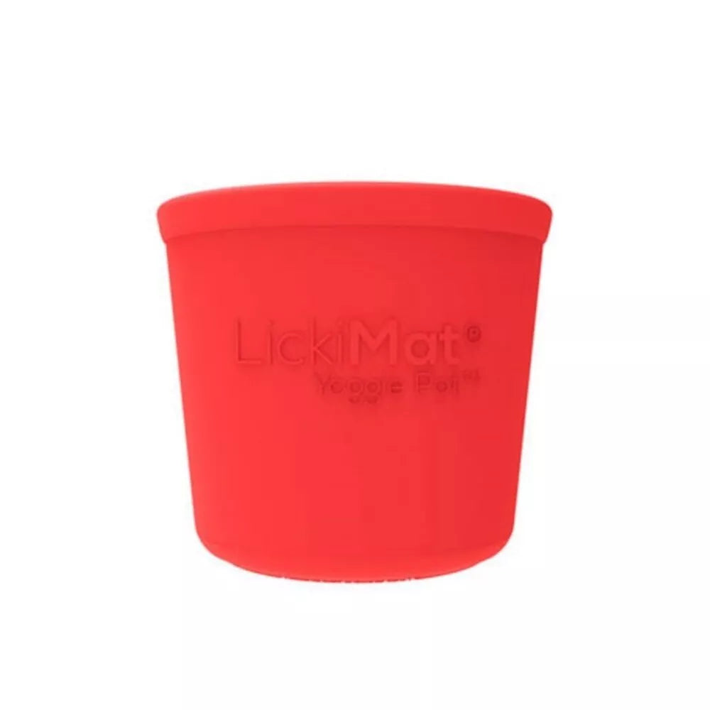 Laižymo puodelis LickiMat Dog Yoggie Pot, raudonas