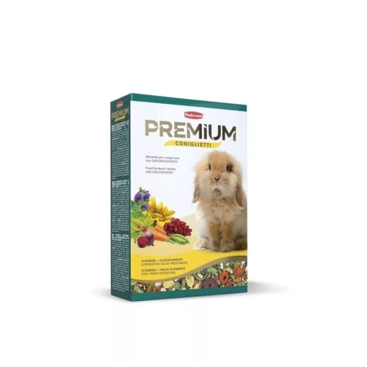 Maistas triušiams su vaisiais ir daržovėmis Premium Coniglietti 500 g