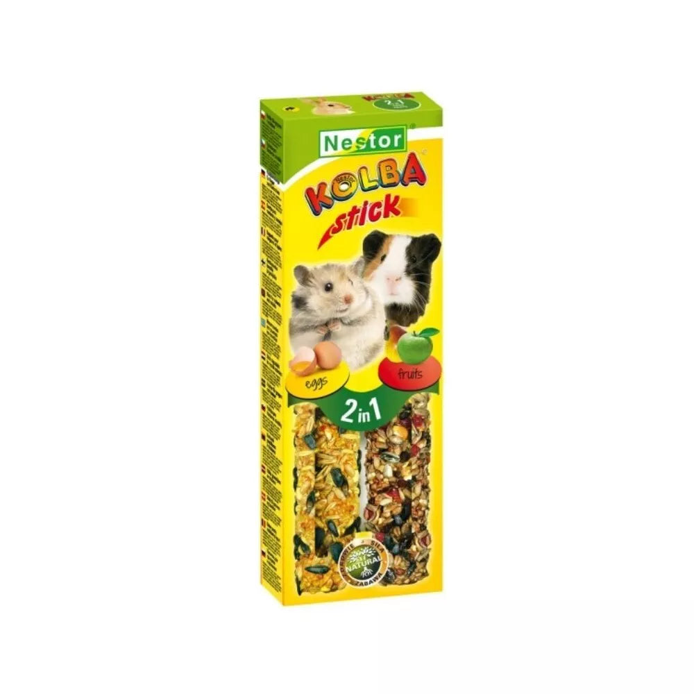 Nestor 2 in 1 skanėstai graužikams su kiaušiniais ir vaisiais, 2 vnt.