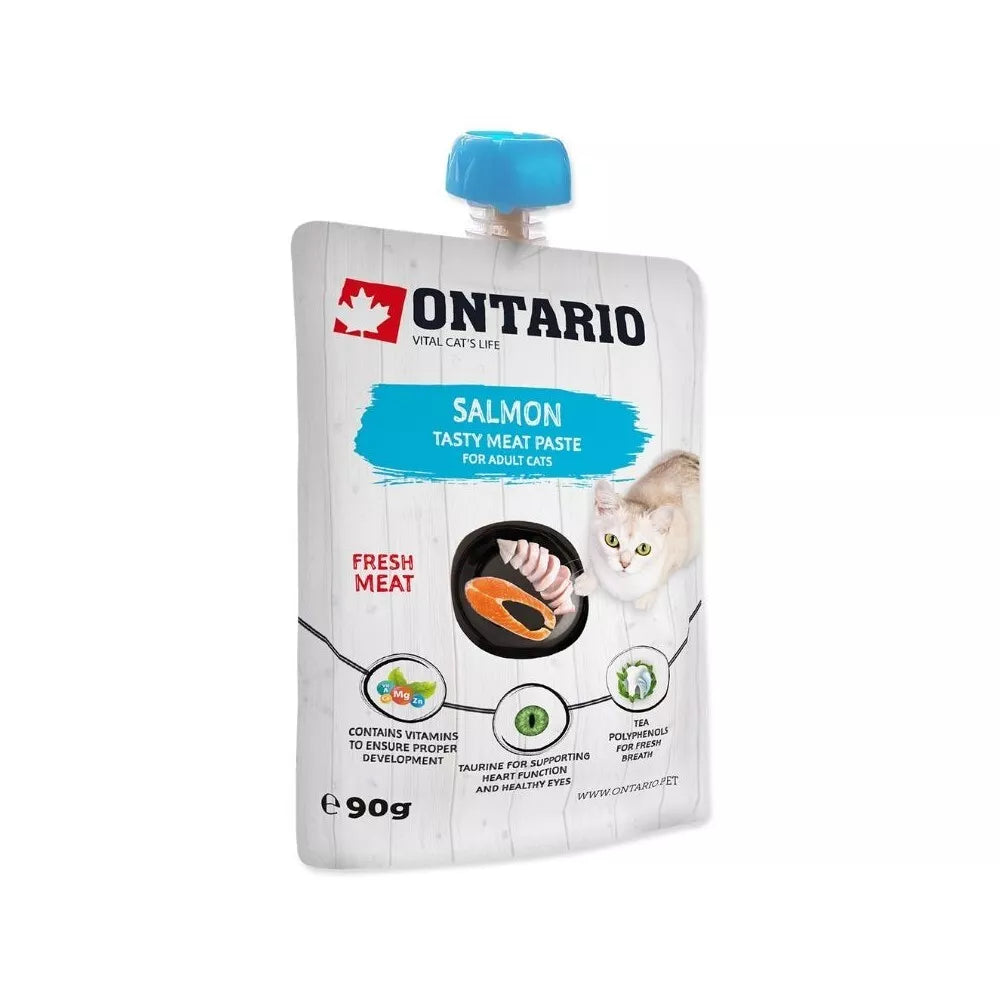 Ontario drėgnas maistas katėms su lašiša, 90 g (užsukamas)