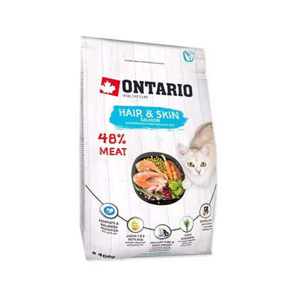 Ontario visavertis pašaras suaugusioms katėms Cat Hair&Skin, 0,4 kg