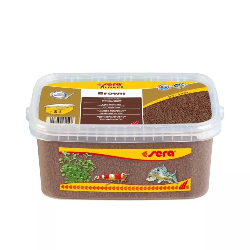 Sera gruntas akvariumui, rudas, 2-3 mm, 3 l
