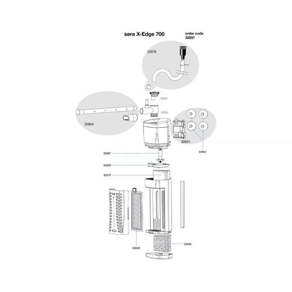 Sera vidinis kampinis filtras X-Edge 700, 700 l/h, 8,5 W