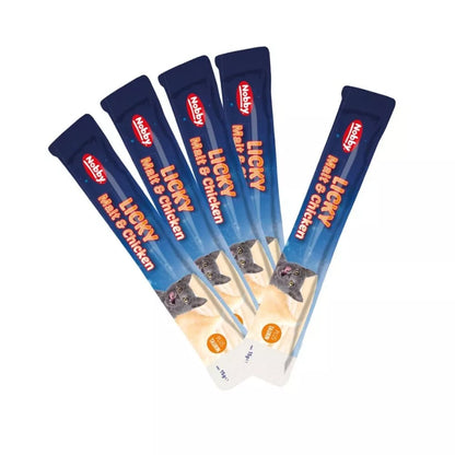 Skanėstas katėms su malt pasta ir vištiena Licky, 5x15 g